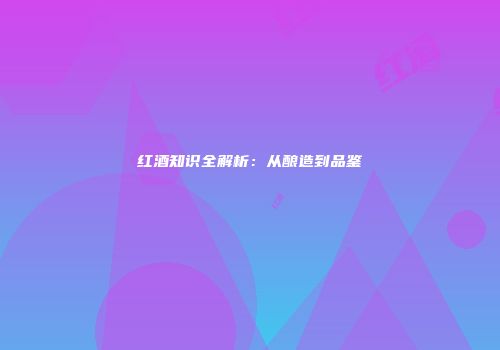 红酒知识全解析：从酿造到品鉴