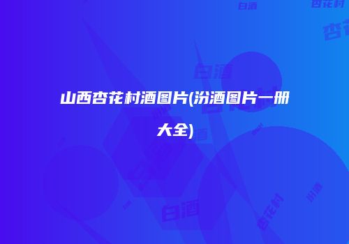 山西杏花村酒图片(汾酒图片一册大全)