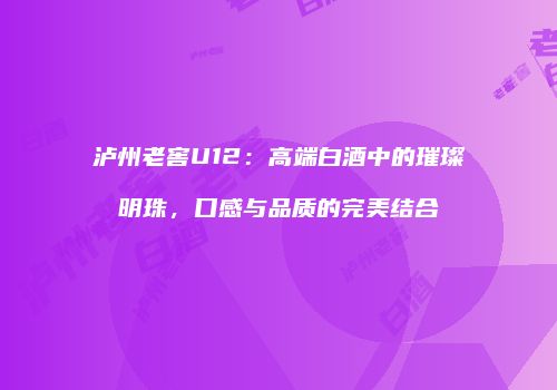 泸州老窖U12：高端白酒中的璀璨明珠，口感与品质的完美结合