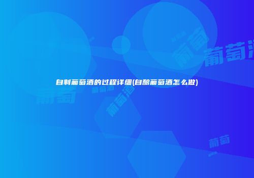 自制葡萄酒的过程详细(自酿葡萄酒怎么做)