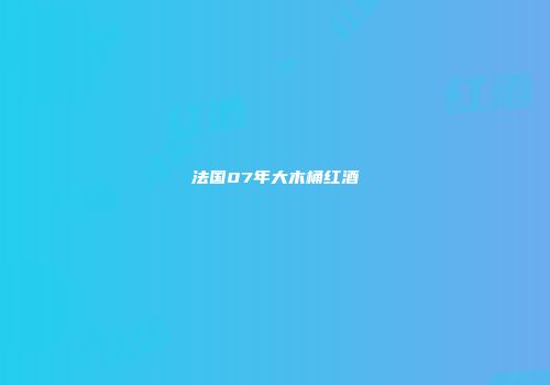 法国07年大木桶红酒
