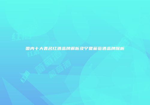 国内十大著名红酒品牌解析及宁夏葡萄酒品牌探析
