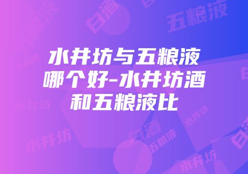 水井坊与五粮液哪个好-水井坊酒和五粮液比