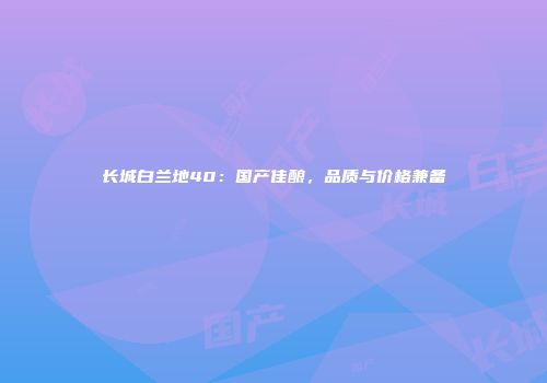 长城白兰地40：国产佳酿，品质与价格兼备