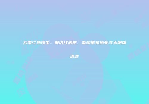 云南红酒瑰宝：探访红酒庄、香格里拉酒业与太阳魂酒业
