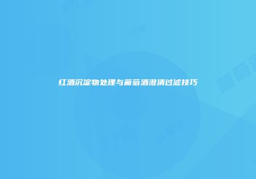 红酒沉淀物处理与葡萄酒澄清过滤技巧