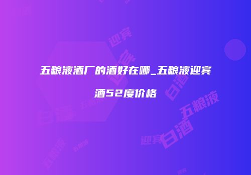 五粮液酒厂的酒好在哪_五粮液迎宾酒52度价格