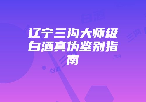 辽宁三沟大师级白酒真伪鉴别指南