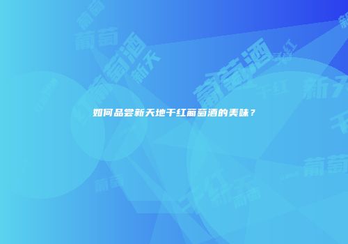 如何品尝新天地干红葡萄酒的美味？