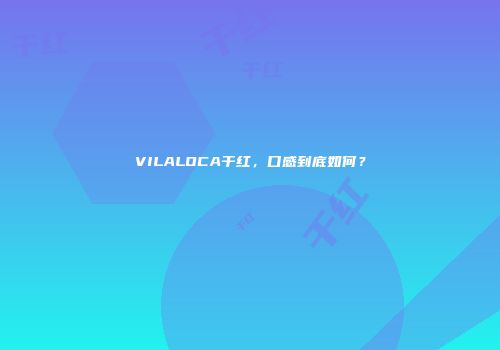 VILALOCA干红，口感到底如何？
