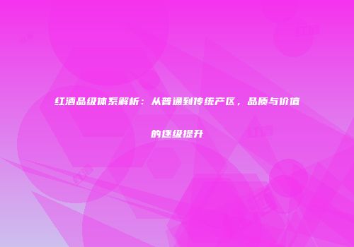 红酒品级体系解析：从普通到传统产区，品质与价值的逐级提升