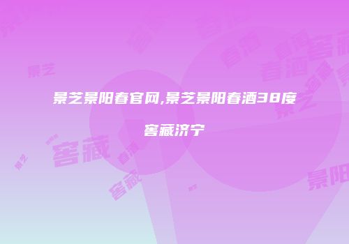 景芝景阳春官网,景芝景阳春酒38度窖藏济宁