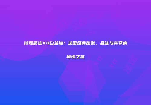 博隆精选XO白兰地：法国经典佳酿，品味与共享的愉悦之旅