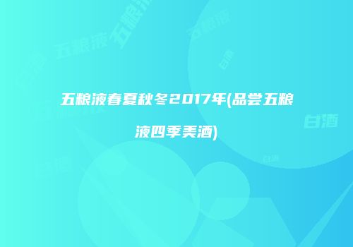 五粮液春夏秋冬2017年(品尝五粮液四季美酒)