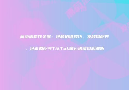 葡萄酒制作关键：视频拍摄技巧、发酵饵配方、色彩调配与TikTok搬运法律风险解析