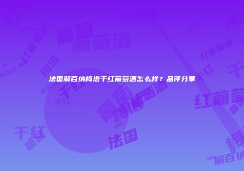法国解百纳梅洛干红葡萄酒怎么样？品评分享