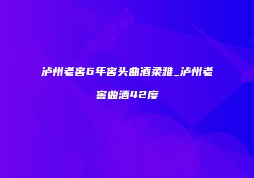 泸州老窖6年窖头曲酒柔雅_泸州老窖曲酒42度
