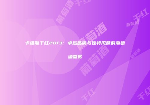 卡维斯干红2013：卓越品质与独特风味的葡萄酒鉴赏