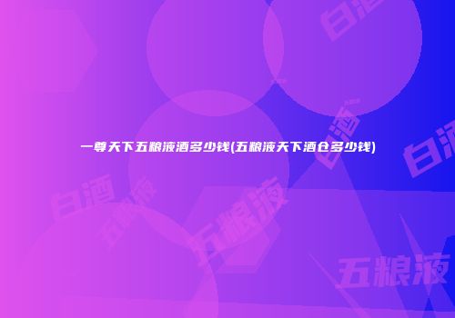 一尊天下五粮液酒多少钱(五粮液天下酒仓多少钱)