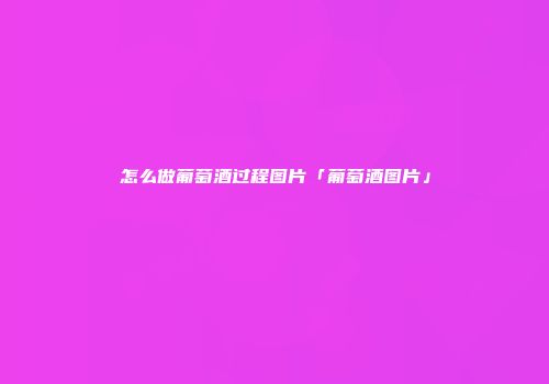 怎么做葡萄酒过程图片「葡萄酒图片」