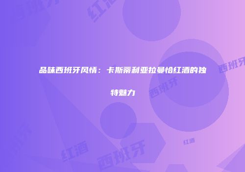 品味西班牙风情：卡斯蒂利亚拉曼恰红酒的独特魅力