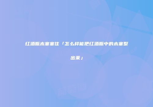 红酒瓶木塞塞住「怎么样能把红酒瓶中的木塞整出来」