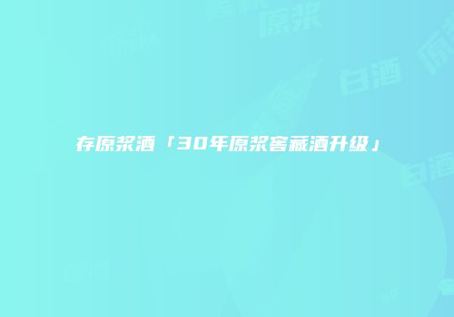 存原浆酒「30年原浆窖藏酒升级」