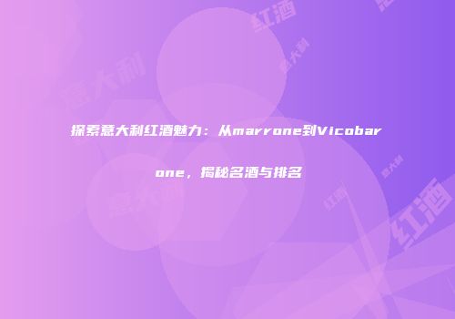 探索意大利红酒魅力：从marrone到Vicobarone，揭秘名酒与排名