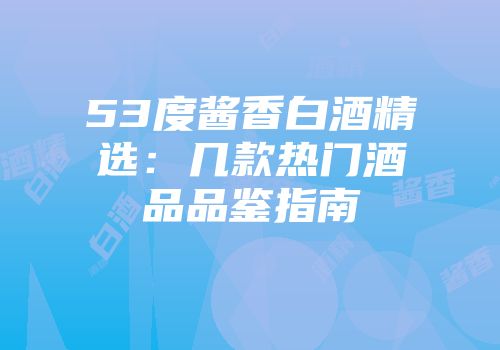 53度酱香白酒精选：几款热门酒品品鉴指南
