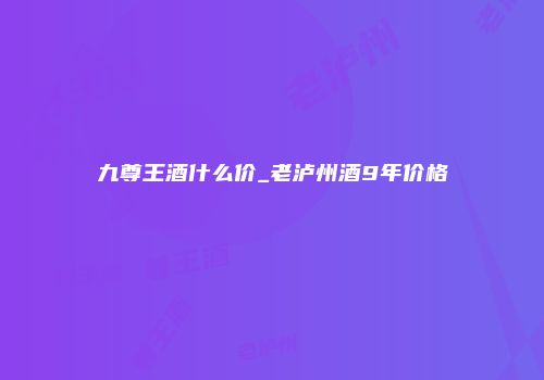 九尊王酒什么价_老泸州酒9年价格