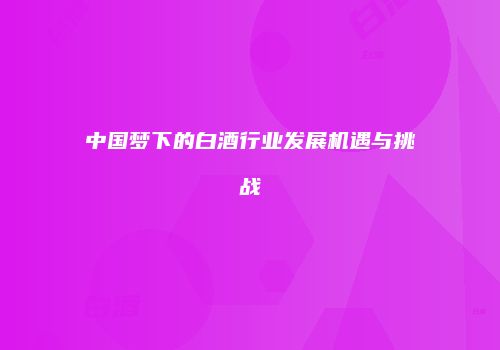 中国梦下的白酒行业发展机遇与挑战