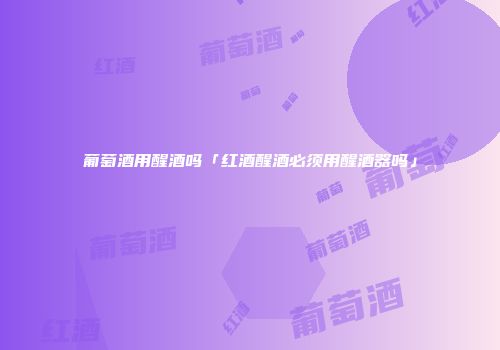 葡萄酒用醒酒吗「红酒醒酒必须用醒酒器吗」