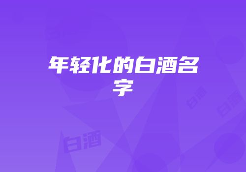 年轻化的白酒名字