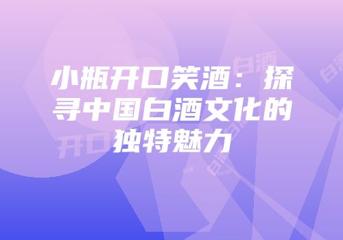 小瓶开口笑酒：探寻中国白酒文化的独特魅力