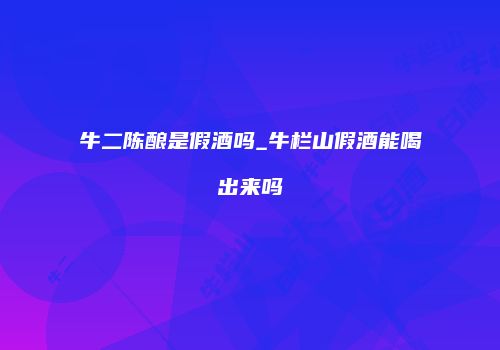牛二陈酿是假酒吗_牛栏山假酒能喝出来吗