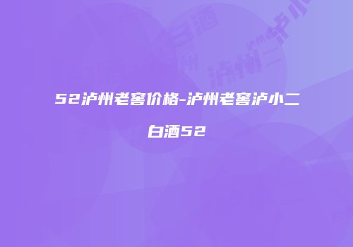 52泸州老窖价格-泸州老窖泸小二白酒52