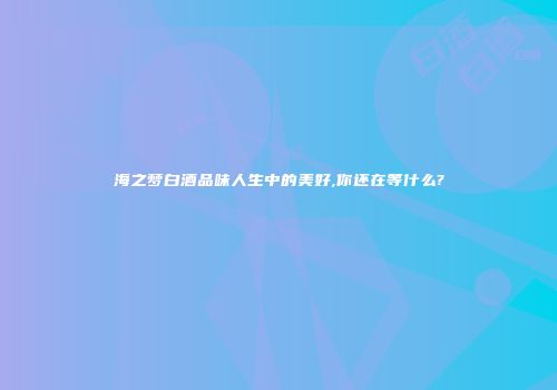 海之梦白酒品味人生中的美好,你还在等什么?