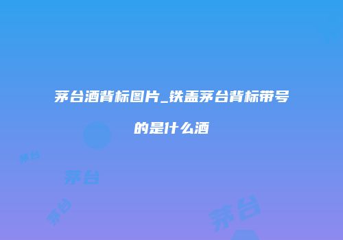 茅台酒背标图片_铁盖茅台背标带号的是什么酒