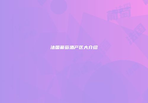 法国葡萄酒产区大介绍