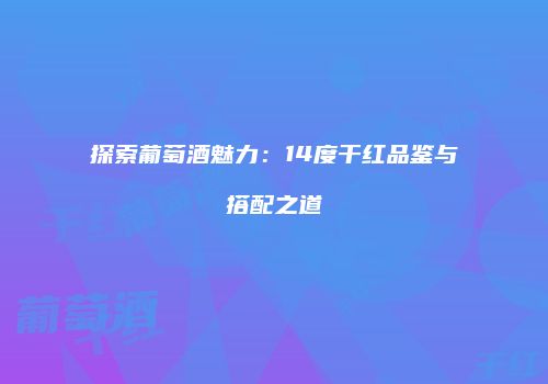 探索葡萄酒魅力：14度干红品鉴与搭配之道