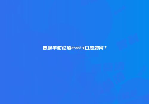 智利羊驼红酒2013口感如何？