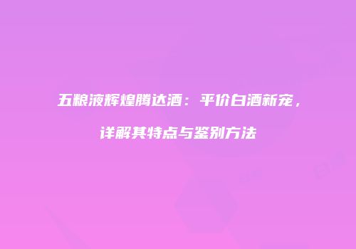 五粮液辉煌腾达酒：平价白酒新宠，详解其特点与鉴别方法