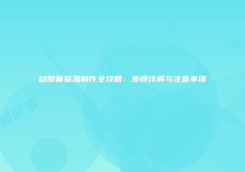 自酿葡萄酒制作全攻略：步骤详解与注意事项