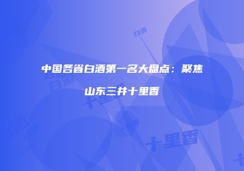中国各省白酒第一名大盘点：聚焦山东三井十里香