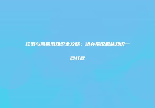 红酒与葡萄酒知识全攻略：储存搭配趣味知识一网打尽