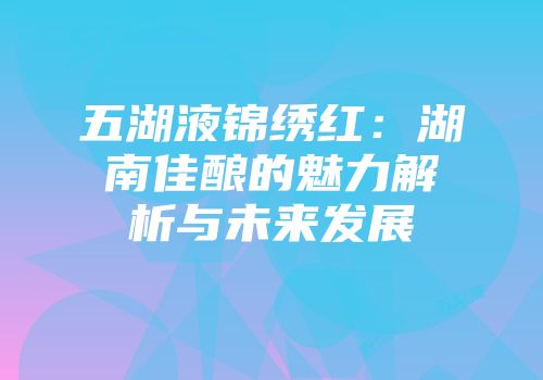 五湖液锦绣红：湖南佳酿的魅力解析与未来发展