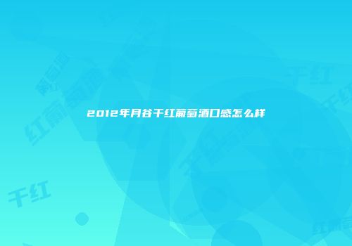 2012年月谷干红葡萄酒口感怎么样