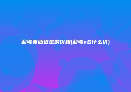 迎驾贡酒银星的价格(迎驾v6什么价)
