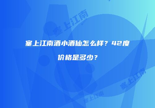 塞上江南酒小酒仙怎么样？42度价格是多少？