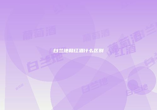 白兰地和红酒什么区别